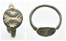 ANCIENT BYZANTINE BRONZE RING (4TH-15TH CENTURY AD.)
Condition : See picture. No return.
Weight : 2.61 g
Diameter: