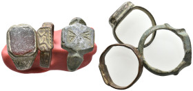 ANCIENT 3 BYZANTINE BRONZE RING (4TH-15TH CENTURY AD.)
Condition : See picture. No return.
Weight :
Diameter: