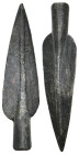 ANCIENT GREEK BRONZE ARROWHEAD.(CIRCA 3RD-1ST BC).
Condition : See picture. No return.
Weight : 3.20 g
Diameter: 42.25 mm