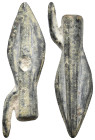 ANCIENT GREEK BRONZE ARROWHEAD.(CIRCA 3RD-1ST BC).
Condition : See picture. No return.
Weight : 6.55 g
Diameter: 37.60 mm
