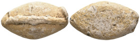 ANCIENT GREEK PB SLING BULLET. (CIRCA 4TH-1ST CENTURY BC).
Condition : See picture. No return
Weight : 102.18 g
Diameter : 45.25 mm