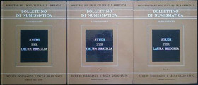 Bollettino di Numismatica, Supplemento al n. 4. Studi per Laura Breglia. 3 voll. In cofanetto. Roma, 1987. Parte I. Generalia - Numismatica greca. pp....