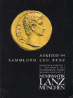 LANZ NUM. – Munchen, 22 – November, 1999. Sammlung Leo Benz. Romische kaiserzeit. I. pp. 95, nn. 694, tavv. 39 + 15 a colori. ril ed buono stato.