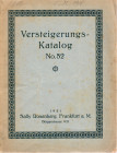 ROSENBERG S. - Katalog 52. Frankfurt am Main, 5 – Dezember, 1921. Pp. 70, nn. 1274, tavv. 5. Ril. ed. sciupata, interno buono stato.