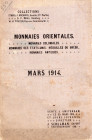SCHULMAN J. – Amsterdam 30-3-1914. Collections Ithiel J. Michael II partie, D.P. Moss, Bombay, W.H. Porter,Roseau ( Dominica W. I.) Monnaies orientala...