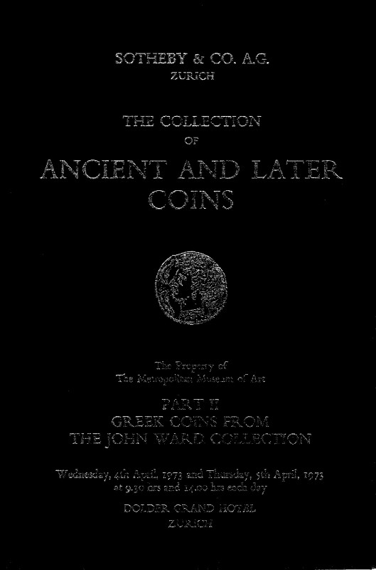 SOTHEBY’S & CO. AG. - Zurich 4 – April, 1973. Collection of ancient and later co...