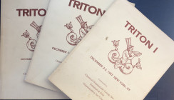 Triton Lotto di 3 cataloghi. Triton I, New York 2-3 December 1997. Triton II, New York 1-2 Decemberv1998. Triton III, New York 1999. Buono stato.