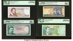 Belgium, Iceland, Lithuania & Morocco Group Lot of 4 Examples. Belgium Nationale Bank Van Belgie 100 Francs 1.6.1967 Pick 134a PCGS Superb Gem New 67P...