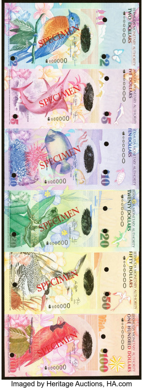 Bermuda Bermuda Monetary Authority Group Lot of 6 Specimen Crisp Uncirculated. P...