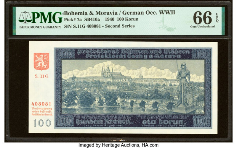 Bohemia and Moravia Protectorate of Bohemia and Moravia 100 Korun 1940 Pick 7a S...