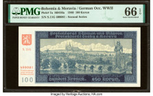 Bohemia and Moravia Protectorate of Bohemia and Moravia 100 Korun 1940 Pick 7a SB410a PMG Gem Uncirculated 66 EPQ. 

HID09801242017

© 2022 Heritage A...