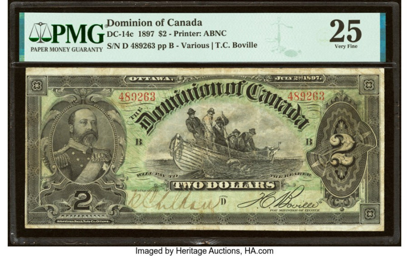 Canada Dominion of Canada $2 2.7.1897 DC-14c PMG Very Fine 25. The only recent c...