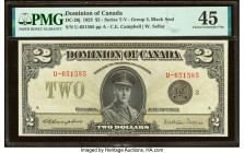 Canada Dominion of Canada $2 23.6.1923 DC-26j PMG Choice Extremely Fine 45. Last year we sold a PMG Extremely Fine 40 for close to $800. 

HID09801242...