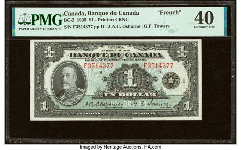 Canada Bank of Canada $1 1935 BC-2 PMG Extremely Fine 40. 

HID09801242017

© 20...
