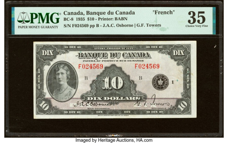 Canada Bank of Canada $10 1935 Pick 45 BC-8 PMG Choice Very Fine 35. 

HID098012...
