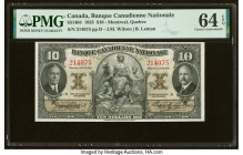 Canada Montreal, PQ- Banque Canadienne Nationale $10 2.1.1935 Ch.# 85-14-04 PMG Choice Uncirculated 64 EPQ. We have only sold a single PMG Gem Uncircu...
