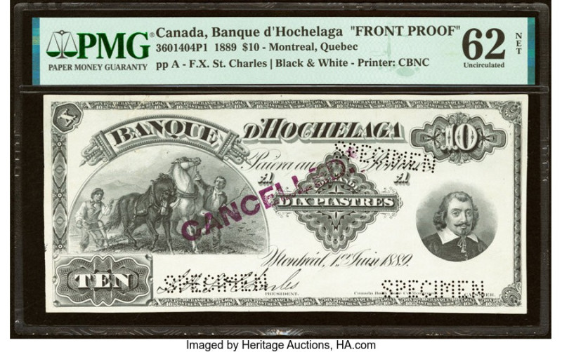 Canada Montreal, PQ- Banque d'Hochelaga $10 1.6.1889 Ch.# 360-14-04P1 Front Proo...