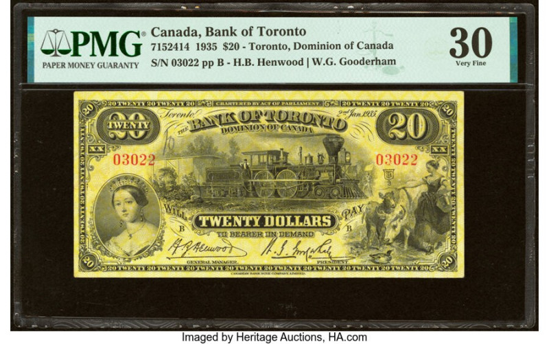 Canada Toronto, ON- Bank of Toronto $20 2.1.1935 Ch.# 715-24-14 PMG Very Fine 30...