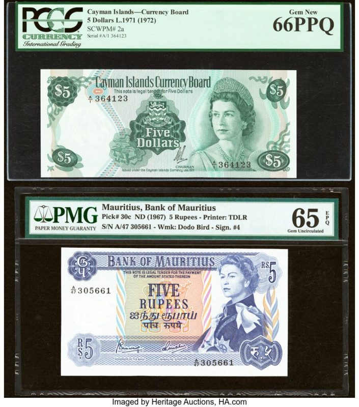 Cayman Islands Currency Board 5 Dollars 1971 (ND 1972) Pick 2a PCGS Gem New 66PP...