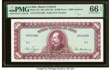 Chile Banco Central de Chile 10,000 Pesos = 1000 Condores ND (1947-59) Pick 118 PMG Gem Uncirculated 66 EPQ. 

HID09801242017

© 2022 Heritage Auction...