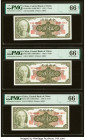 China Central Bank of China 5 Yuan 1945 (ND 1948) Pick 388 S/M#C302-2 Five Examples PMG Gem Uncirculated 66 EPQ (5). Two consecutive sets are included...