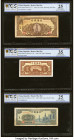 China Pei Hai Bank of China, Shangtung 100; 500; 1000 Yuan 1946; 1948 (2) Pick S3604; S3622A; S3623A Three Examples PCGS Gold Shield Very Fine 25 Deta...