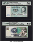 Denmark National Bank 50; 200 Kroner 1998; 2004 Pick 50o; 62c Two Examples PMG Gem Uncirculated 66 EPQ; Gem Uncirculated 65 EPQ. 

HID09801242017

© 2...