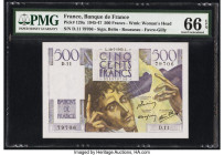 France Banque de France 500 Francs 19.7.1945 Pick 129a PMG Gem Uncirculated 66 EPQ. 

HID09801242017

© 2022 Heritage Auctions | All Rights Reserved