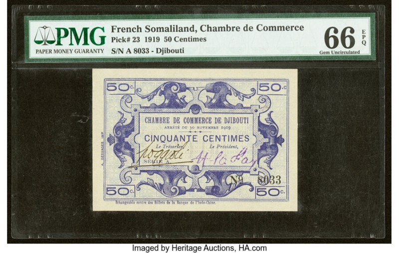French Somaliland Chambre de Commerce, Djibouti 50 Centimes 30.11.1919 Pick 23 P...