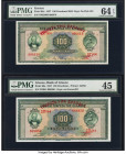Greece Bank of Greece 100 Drachmai 1927 (ND 1928) Pick 98a Two Examples PMG Choice Uncirculated 64 EPQ; Choice Extremely Fine 45. 

HID09801242017

© ...
