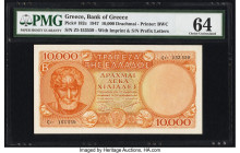 Greece Bank of Greece 10,000 Drachmai 1947 Pick 182c PMG Choice Uncirculated 64. 

HID09801242017

© 2022 Heritage Auctions | All Rights Reserved