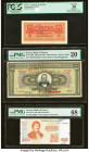 Greece Deutsche Wehrmacht 50 Pfennig ND (1941) Pick M22 PMG Apparent Very Fine 30; Greece Bank of Greece 1000 Drachmai; 200 Drachmaes 1926 (ND 1928); ...