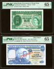 Hong Kong Government of Hong Kong 1 Dollar 1.7.1959 Pick 324Ab KNB19 PMG Gem Uncirculated 65 EPQ; Mozambique Banco Nacional Ultramarino 100 Escudos 23...
