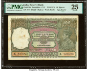 India Reserve Bank of India 100 Rupees ND (1937) Pick 20n Jhun4.7.1F PMG Very Fine 25. Spidle holes at issue, tape repair and internal tears noted. 

...
