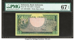 Indonesia Bank Indonesia 5 Rupiah ND (1957) Pick 49 PMG Superb Gem Unc 67 EPQ. 

HID09801242017

© 2022 Heritage Auctions | All Rights Reserved