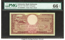 Indonesia Bank Indonesia 50 Rupiah ND (1957) Pick 50 PMG Gem Uncirculated 66 EPQ. 

HID09801242017

© 2022 Heritage Auctions | All Rights Reserved