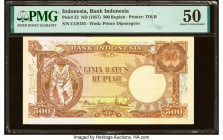 Indonesia Bank Indonesia 500 Rupiah ND (1957) Pick 52 PMG About Uncirculated 50. A foreign substance is noted on this example. 

HID09801242017

© 202...