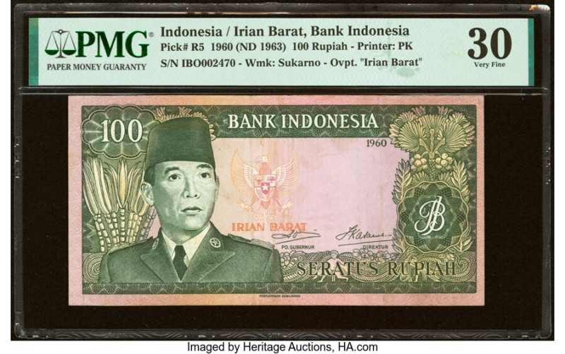 Indonesia Irian Barat, Bank Indonesia 100 Rupiah 1960 (ND 1963) Pick R5 PMG Very...