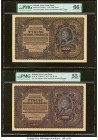 Poland Polish State Loan Bank 1000 Marek 1919 Pick 29 Two Examples PMG Gem Uncirculated 66 EPQ; About Uncirculated 55 EPQ. 

HID09801242017

© 2022 He...