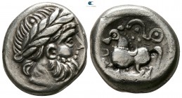 Eastern Europe. Imitation of Philip II of Macedon circa 200-0 BC. "Dachreiter" type. Tetradrachm AR