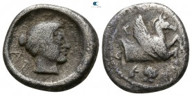Calabria. Tarentum circa 470-450 BC. Half Nomos - Drachm AR