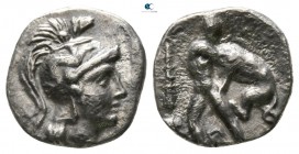 Calabria. Tarentum circa 380-325 BC. Diobol AR