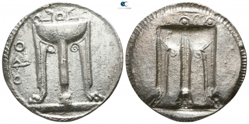 Bruttium. Kroton 530-500 BC. 
Nomos AR

26mm., 7,9g.

Tripod, legs surmount...