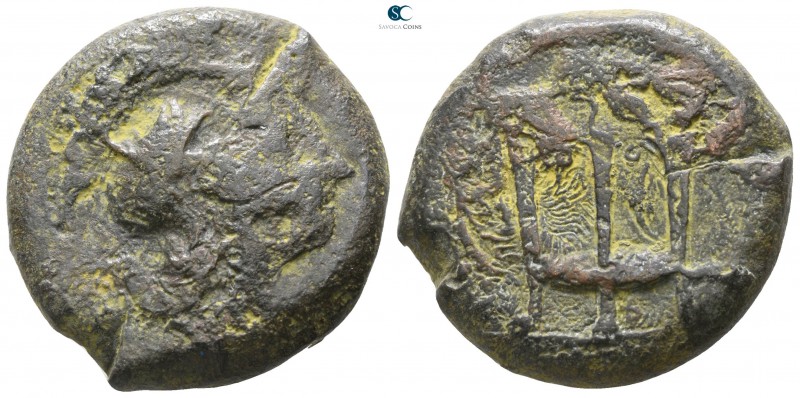 Sicily. Ameselon circa 343-339 BC. 
Bronze Æ

27mm., 18,75g.

Head of Athen...