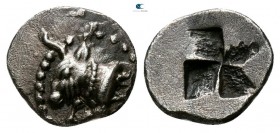Thrace. Byzantion 387-340 BC. Hemiobol AR