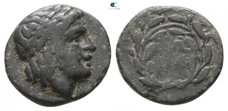 Thrace. Zone circa 350 BC. 
Bronze Æ

10mm., 1,25g.

Laureate head of Apoll...