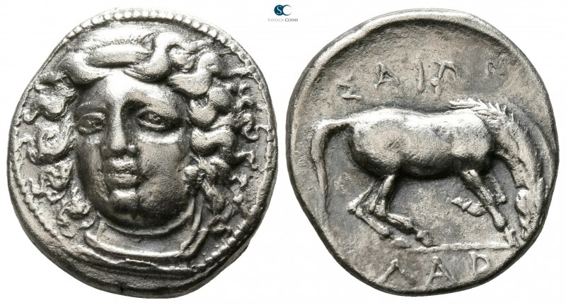Thessaly. Larissa 356-342 BC. 
Drachm AR

18mm., 6,01g.

Head of the nymph ...