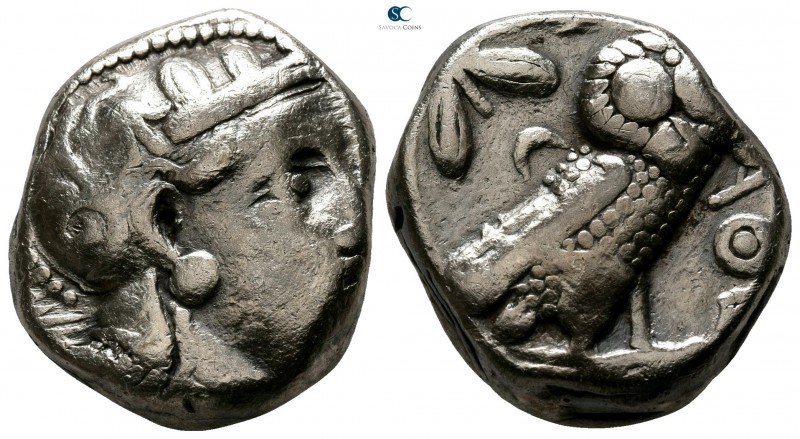 Attica. Athens 355-294 BC. 
Tetradrachm AR

21mm., 15,23g.

Head of Athena ...