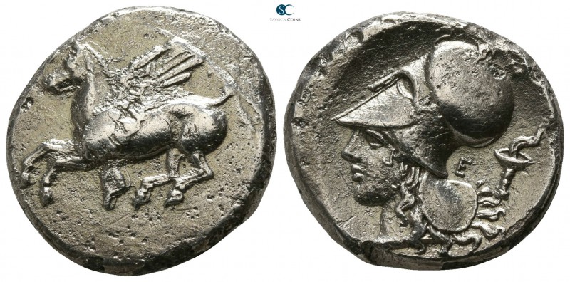 Corinthia. Corinth 375-300 BC. 
Stater AR

19mm., 7,84g.

Pegasos flying le...