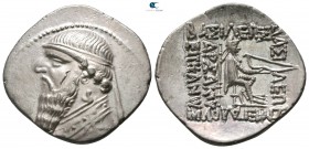 Kings of Parthia. Rhagae. Mithradates II 123-88 BC. Drachm AR